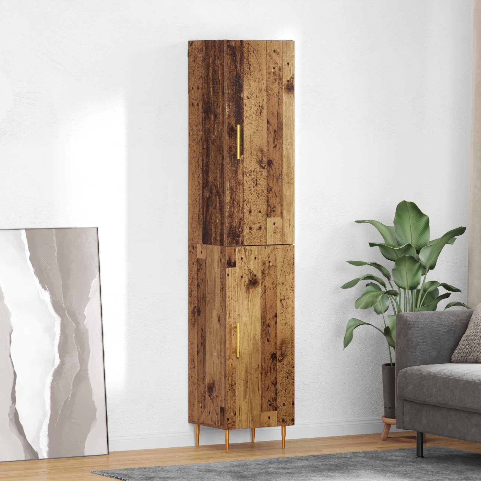 Hoge Kast 2 Pcs Bewerkt Hout